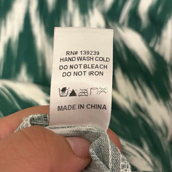 Tuckernuck Pomander Place Green White Ikat Kenzo Mini Dress Size Large - Picture 10 of 10